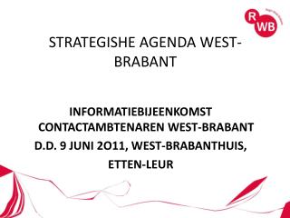 STRATEGISHE AGENDA WEST-BRABANT