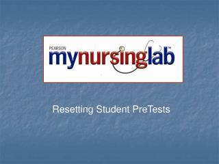 Resetting Student PreTests