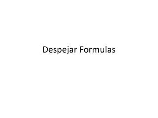 Despejar Formulas