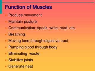 Function of Muscles