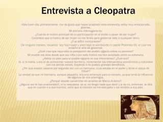 Entrevista a Cleopatra