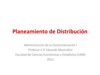 Planeamiento de Distribución