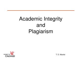 Academic Integrity and Plagiarism