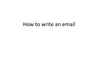 How to write an email