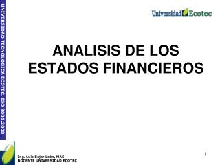 ANALISIS DE LOS ESTADOS FINANCIEROS