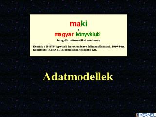 Adatmodellek