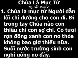 Chúa Là Mục Tử Nguyễn Duy Vi