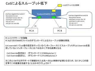 CoS によるスループット低下