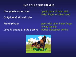 UNE POULE SUR UN MUR