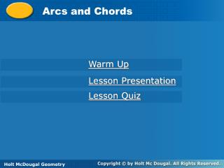 Arcs and Chords