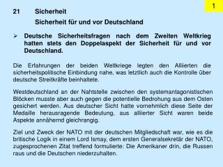Sicherheit für und vor Deutschland