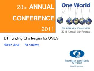 B1 Funding Challenges for SME’s Alistair Jaque Nic Andrews