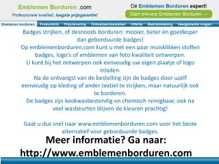 Meer informatie? Ga naar: emblemenborduren