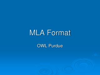 MLA Format