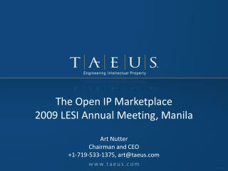 The Open IP Marketplace 2009 LESI Annual Meeting, Manila