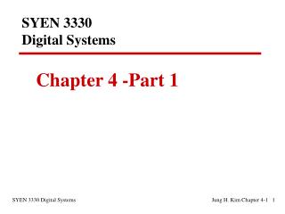 SYEN 3330 Digital Systems