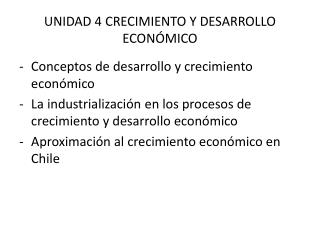 UNIDAD 4 CRECIMIENTO Y DESARROLLO ECONÓMICO