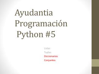 Ayudantia Programación Python #5