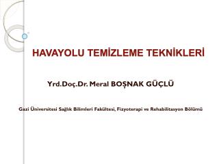 HAVAYOLU TEMİZLEME TEKNİKLERİ