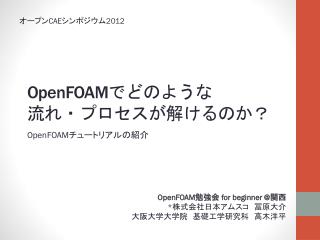 OpenFOAM でどのような 流れ・プロセスが解けるのか？