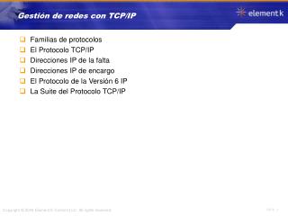 Gestión de redes con TCP/IP