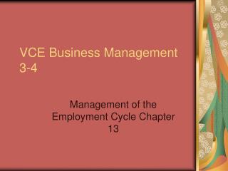 VCE Business Management 3-4