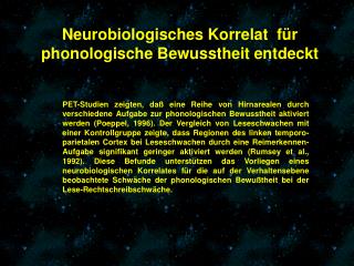 Neurobiologisches Korrelat für phonologische Bewusstheit entdeckt