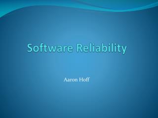 Software Reliability