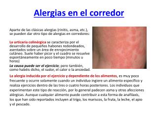 Alergias en el corredor