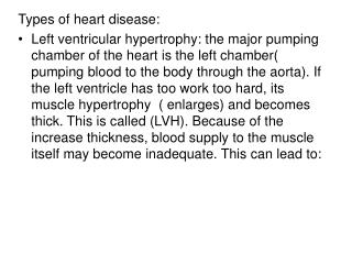Types of heart disease: