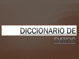 Diccionario de Datos