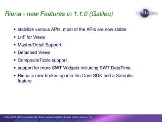 Riena - new Features in 1.1.0 (Galileo)