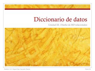 Diccionario de datos