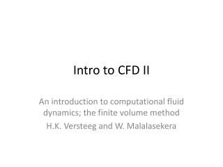 Intro to CFD II