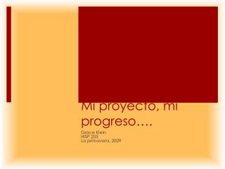 Mi proyecto , mi progreso ….