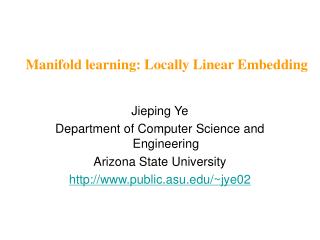 Manifold learning: Locally Linear Embedding