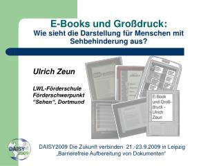 E-Books und Großdruck: Wie sieht die Darstellung für Menschen mit Sehbehinderung aus?