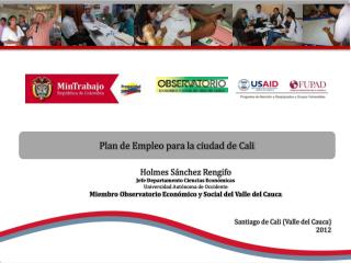 Plan de Empleo para la ciudad de Cali