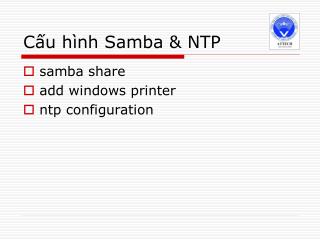 Cấu hình Samba &amp; NTP