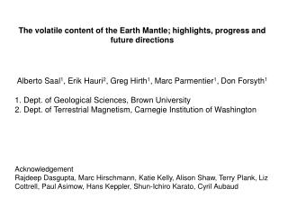 The volatile content of the Earth Mantle; highlights, progress and future directions