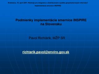 Podmienky implementácie smernice INSPIRE na Slovensku