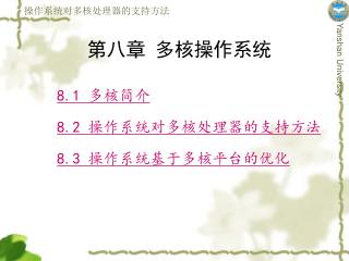 8.1 多核简介 8.2 操作系统对多核处理器的支持方法 8.3 操作系统基于多核平台的优化