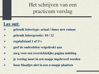 Het schrijven van een practicum verslag