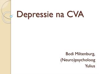 Depressie na CVA