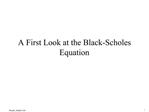 A First Look at the Black-Scholes Equation