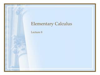 Elementary Calculus