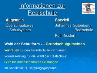 Informationen zur Realschule
