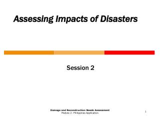 Assessing Impacts of Disasters