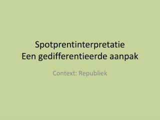 Spotprentinterpretatie Een gedifferentieerde aanpak