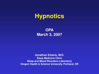 Hypnotics